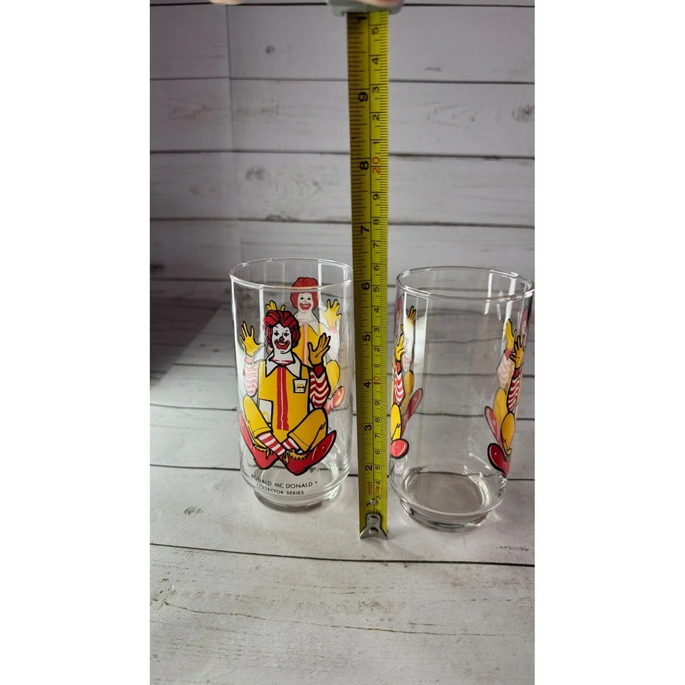 Vintage 1977 Ronald McDonald Collector Series Drinking‎ Glasses Set of 2 Clear